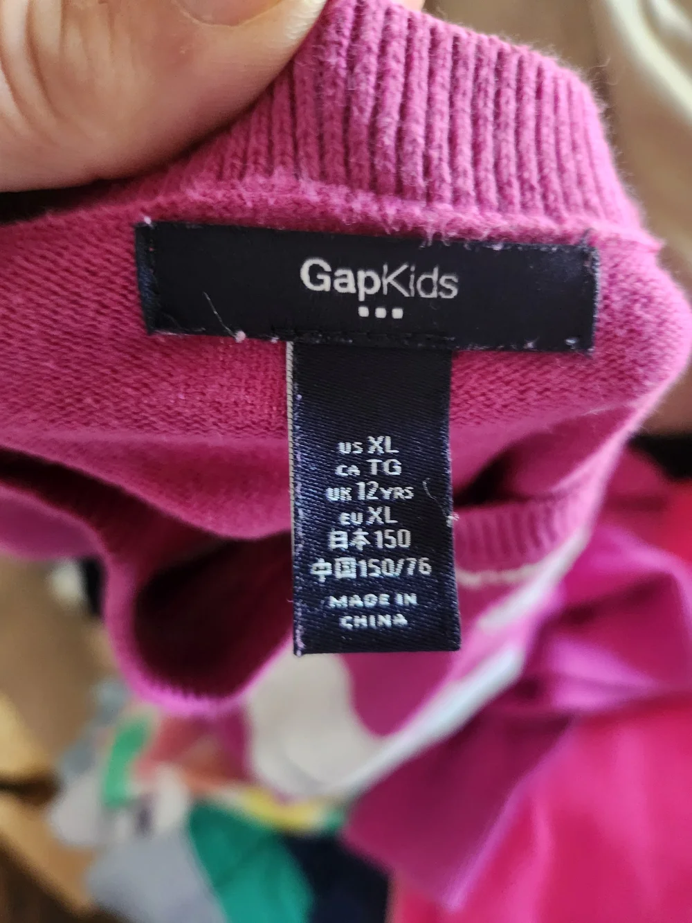 GAP Hot Pink Fox Intarsia Crewneck Sweater